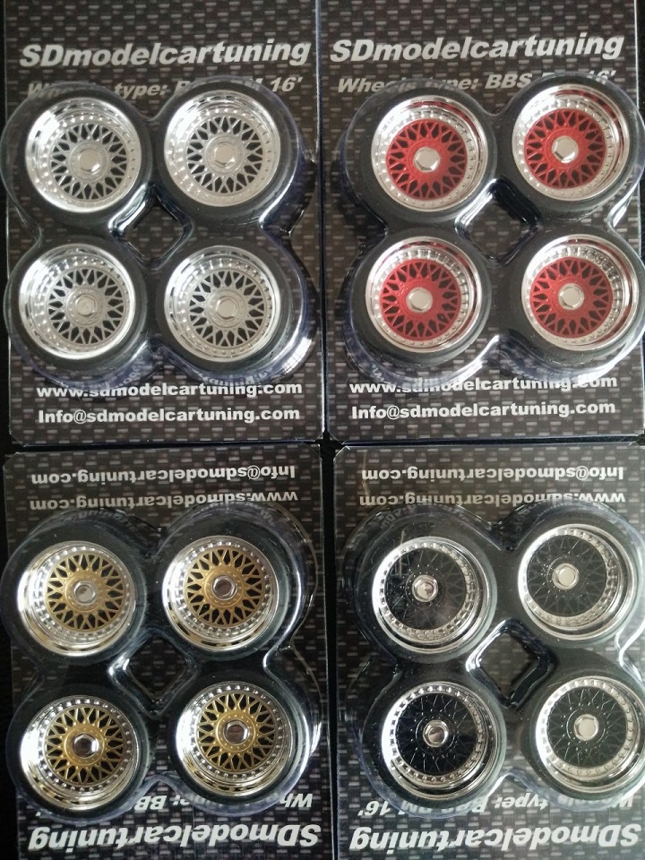 1:18 Scale BBS RM 16 INCH TUNING WHEELS, wheel logos now