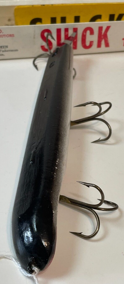 Leurre De Pêche Suick Muskie - Vintage 7 Pouces Noir/Blanc - Boîte D'origine