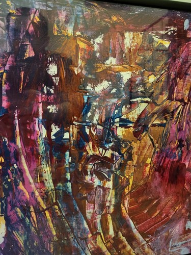 "Jazz Musician" READY TO HANG ORIGINAL ABSTRACT CANVAS INSIDER ART PIECE - Picture 8 of 11