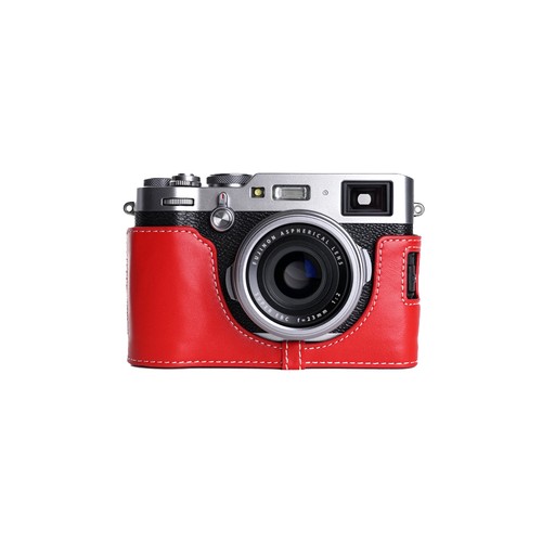 Funda protectora de cuero genuino con media cámara para FUJIFILM X100F 6 colores ABIERTA - Imagen 8 de 36