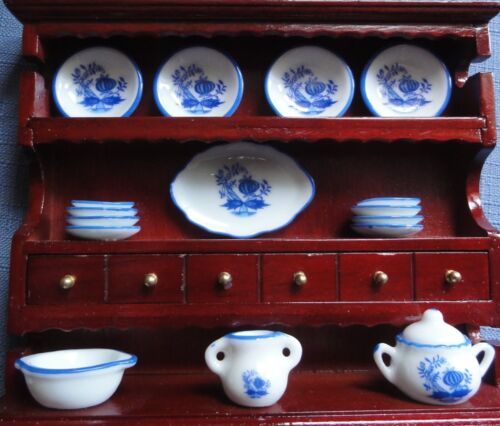 REUTTER PORZELLAN Miniature Dollhouse buffet & hutch with dishes Germany - Picture 4 of 9