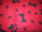 Fleece - Red With Black Paw Print - 1 Yard 22 Inches Only