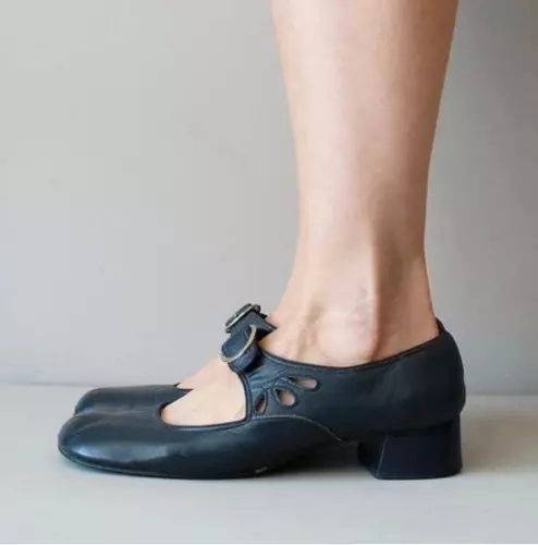 Mujer Mary Jane Zapatos Cuero Plano Lolita Punta Redonda Ballet Colores Tallas - Imagen 8 de 15