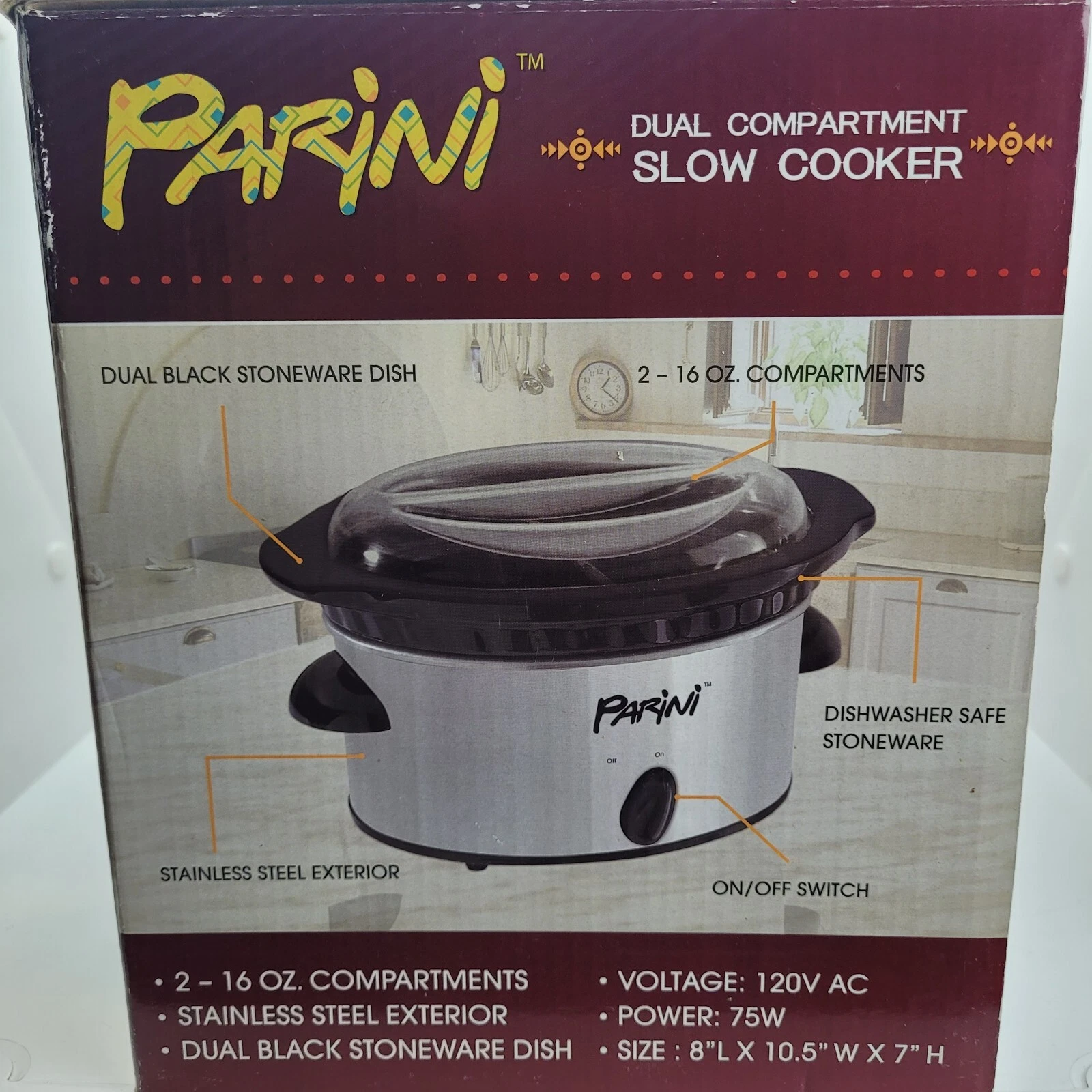Parini Slow Cooker Dual Compartment