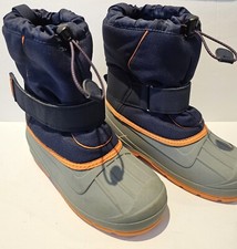 Cat  Jack Boy  s Blue Gray Thermolite EcoMode Waterproof Snow Boots- Size 5 EUC