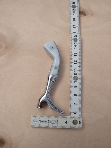 Rare Vtg Old metal boot leg knee bottle opener girl bar tools collectibles white - Picture 2 of 8