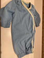 Babysoy Size 0-3 Months Blue One Piece Gown Sleepwear