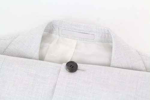 SUITSUPPLY Havana Patch Men Blazer UK38L Light Grey Slim Pure Cotton Patterned - Picture 3 of 9