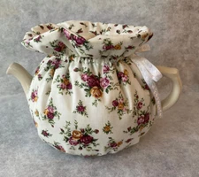 Royal Albert Old Country Rose Tea Cozy for 4-6 cup Teapot; handmade in USA