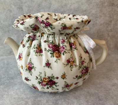 Royal Albert Old Country Rose Tea Cozy for 4-6 cup Teapot; handmade in USA