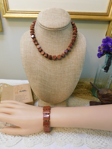 Natural Goldstone Necklace and Bracelet Vintage Set Handcrafted - Picture 12 of 12