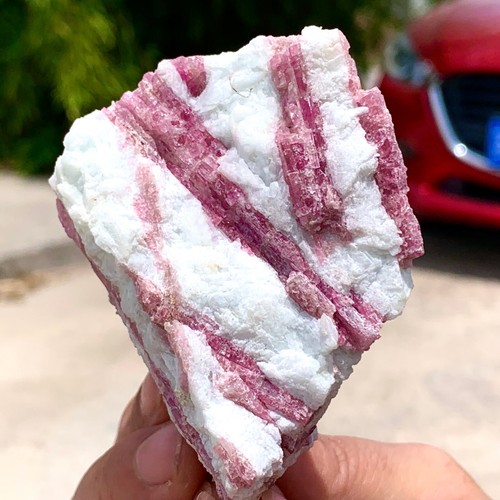 153G Natural red tourmaline gold uncut quartz crystal mineral sample - 第 13/16 張圖片