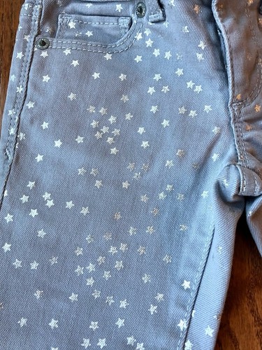 GAP Girls Stretch Super Skinny Jeans - Grey w/ Silver Stars - Size 5 Reg. - NWT - Picture 4 of 5
