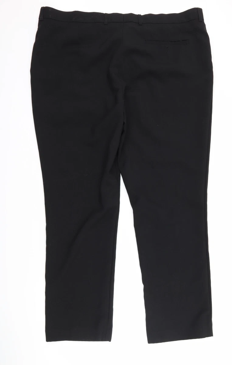 Matalan Mens Black Polyester Trousers Size 40 L31 in Regular Hook