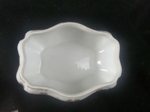 19thC FOECY Porcelain Floral 6" Vanity Box - Limoges France c. 1890 - Picture 9 of 10
