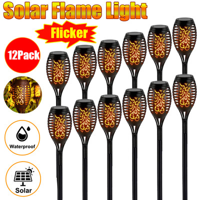 LED Solar Flame Tiki Torch Light Dancing/Flickering Flame Lights /Pathway Lamp