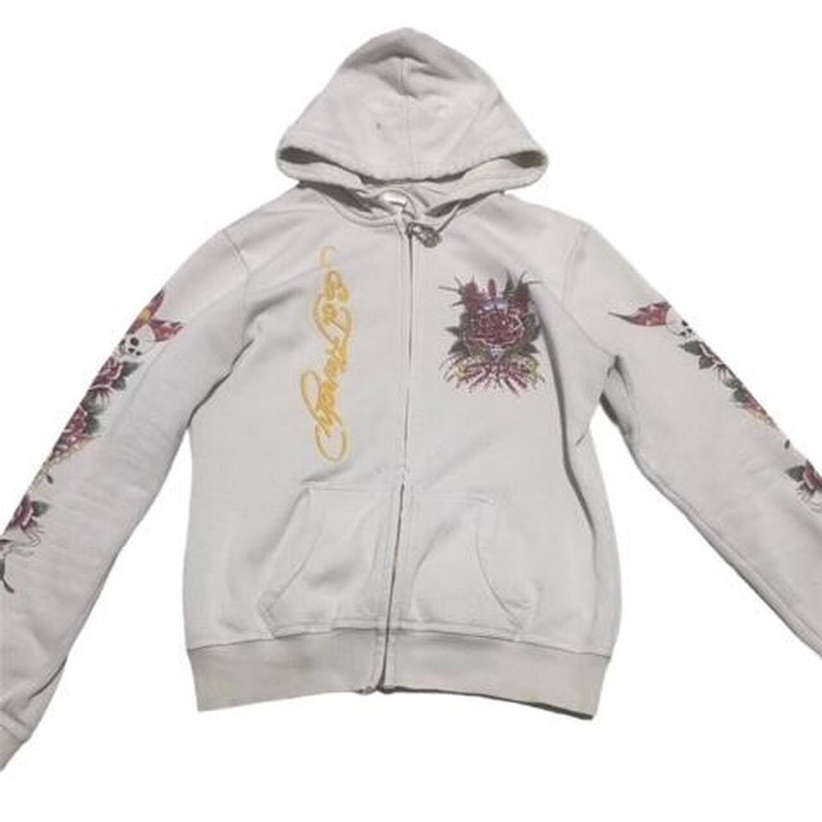 Ed Hardy ホワイトダウンジャケット XS Ed Hardy ホワイトダウンジャケット XS