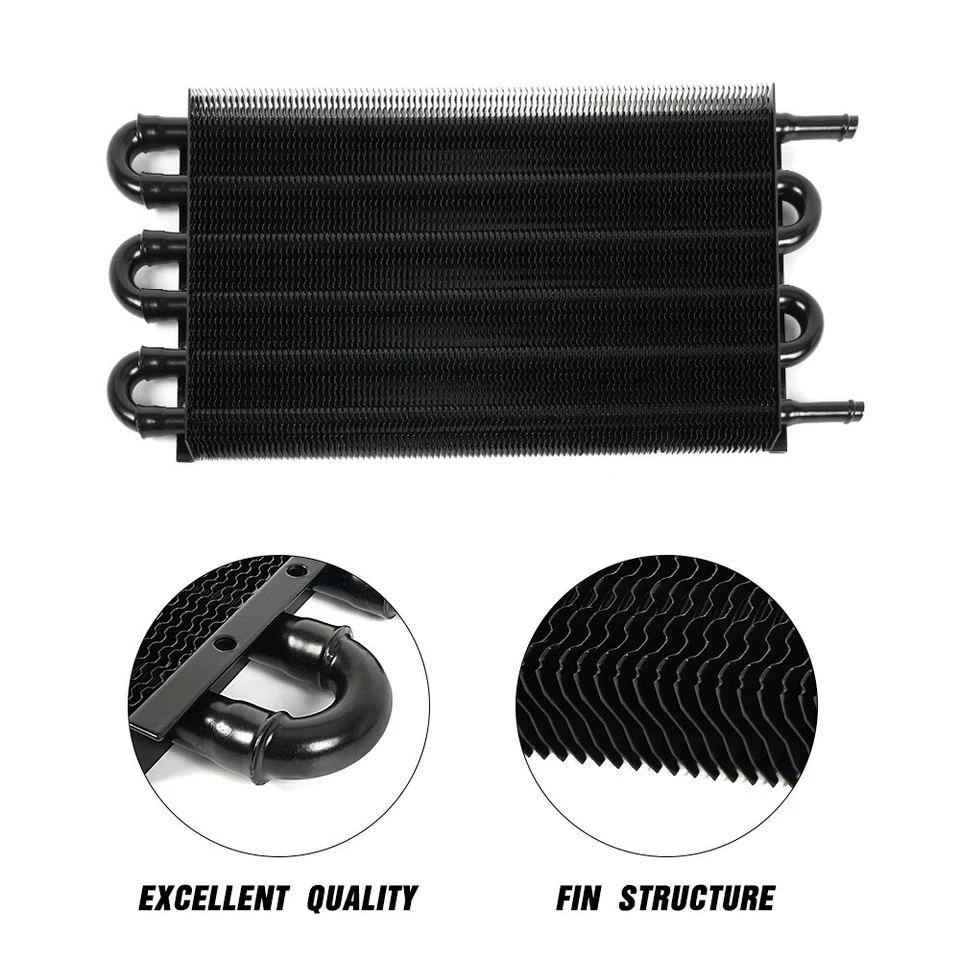 6 Rows Universal Aluminum Remote Transmission Oil Cooler Radiator Converter Kit Foto 2 de 4