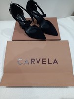 CARVELA Ladies Black Stappy Heels Size 4. Brand New In Box With Bag.