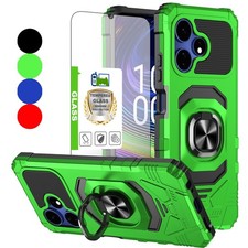For Boost Celero 5G Plus 2024 3rd Ver Case Ring Stand Cover Tempered Glass