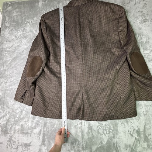 Lauren Ralph Lauren Blazer Sport Coat Men 48R Brown Elbow Patch Herringbone - Picture 14 of 15