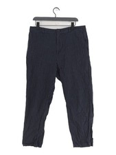Uniqlo Men's Suit Trousers XL Blue Linen with Cotton Dress Pants