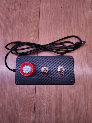 PC USB button Box 28 functions back lit Red with Neon Labels sheet sim racing