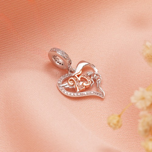 Genuine 925 Sterling Silver 25th Birthday Charm Anniversary Guardian Angel Gift - Picture 2 of 5