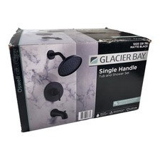 Glacier Bay Oswell Tub  Shower Faucet Set Matte Black Single Handle Valve Inclu