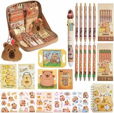 Capybara Pencil Case 12 Compartment Cute Kawaii Stationery Set Pencil Pouch Kids