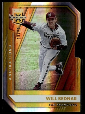 2021 Panini Elite Extra Edition #14 Will Bednar Aspirations Gold Die Cut #/24