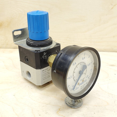 Festo 162834 LRP-1/4-2,5 Pressure Regulator w/ Festo 161129 Gauge - Ships FREE 