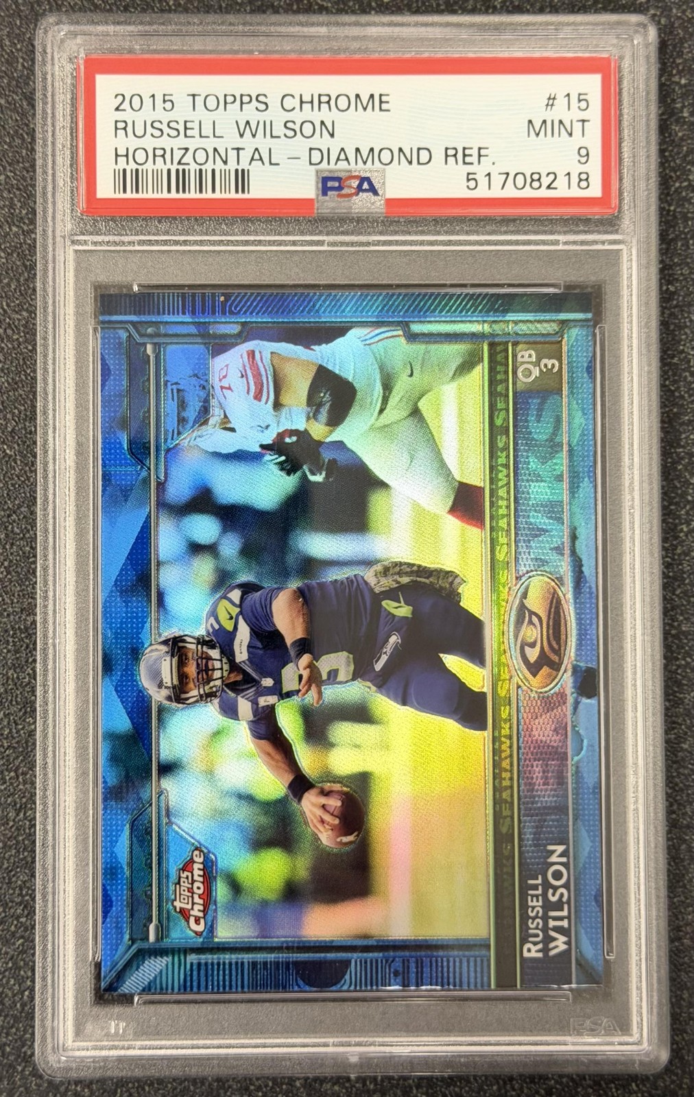 2015 Topps Chrome #15 Russell Wilson Diamond Refractor
