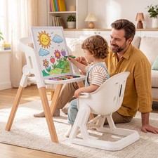 7-in-1 Convertible Foldable Baby High Chair w/ Adjustable Tray Adjustable Height
