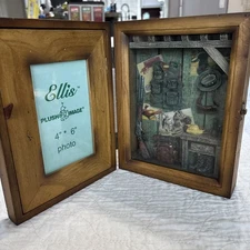 HUNTING Story Shadow Box Photo Frame Wood Metal Latch 5 x 7 Shotgun Father’s Day