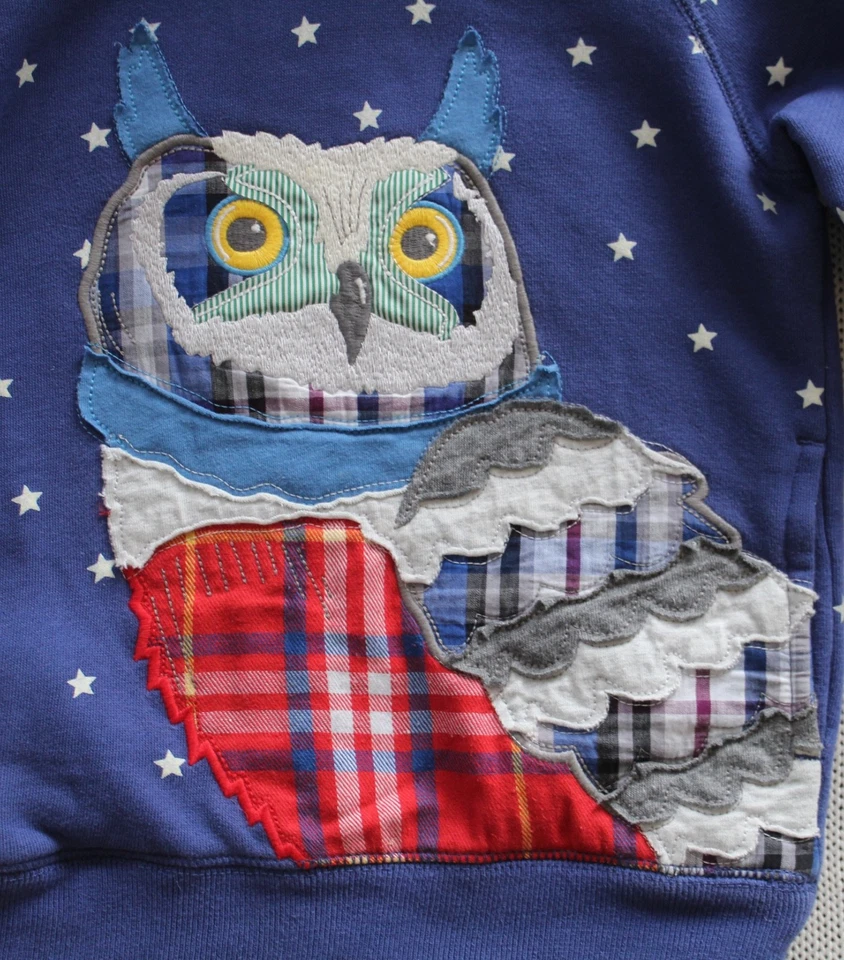 Sudadera con Capucha MINI BODEN Patchwork Aplique Owl Stars, Talla 4 - 5 Foto 2 de 4