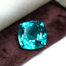 10 Ct Natural Blue-Green Paraiba Tourmaline Loose Cushion Cut Certified Gemstone