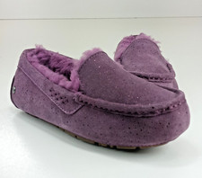 UGG Ansley Metallic Spots Sparkle Women Slippers Pinot Noir Purple Suede Plush 5