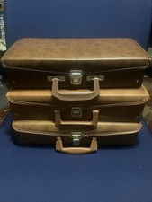Vintage 1970s Service MFG Co Cassette Tape Storage Briefcase Brown Faux Leather