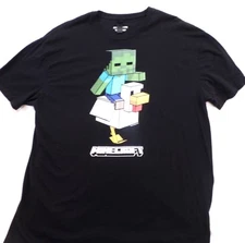 Black Chicken Jockey Minecraft Movie Gamer Gift T Shirt Men or Teens unisex XL