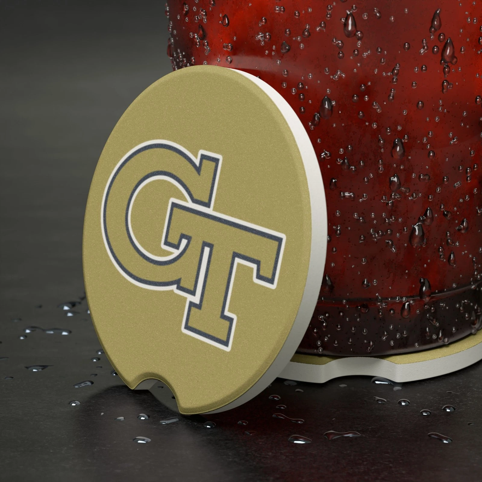 Georgia Tech Yellow Jackets Car Coaster, NCAA College Football Cup Holder Insert