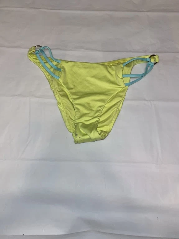 Parte inferior de biquíni feminina Victoria’s Secret amarela e azul - Tamanho P, W47 - Imagem 3 de 3