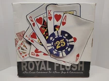 CLAY ART ROYAL FLUSH CHIP & DIP SET MAN CAVE POKER NIGHT - LARGE