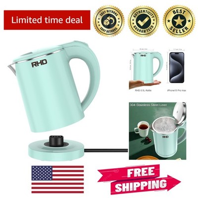 Light Green 0.5L Portable Kettle - Fast Boil Stainless Steel Travel Water Boiler