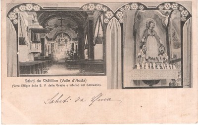 Valle d'Aosta - Chatillon - Effigy of B. V. and Interior of the sanctuary - fp vg