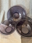 Set Of 3 Pyrex Purple Amythest Clear Nesting Mixing Bowls 80’s Vtg 325/323/322