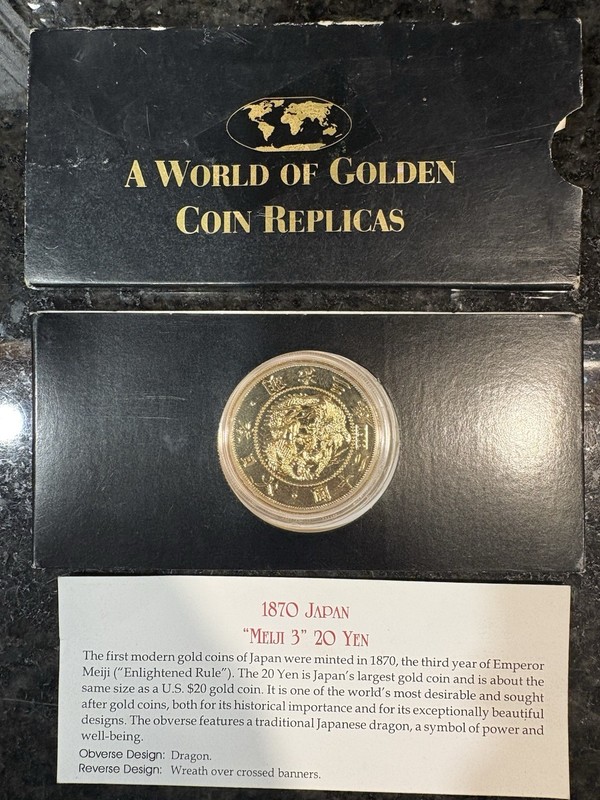 A World of Golden Coin 1870 Japan Meiji 3 20 Yen Dragon Fantasy Coin