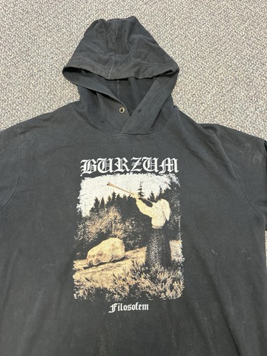 Vintage 1Burzum Metal Filosofem Distressed Black Tour Hoodie Sweatshirt XL - Picture 5 of 14