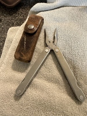 Original Leatherman Pocket Survival Multi Tool 06/1993 Leather Sheath Box USA