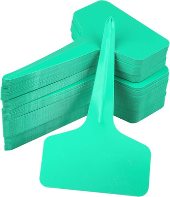 Green Plant labels,100 Pcs 6 x10cm Plastic Plant T-Type Tags Nursery Garden Labe